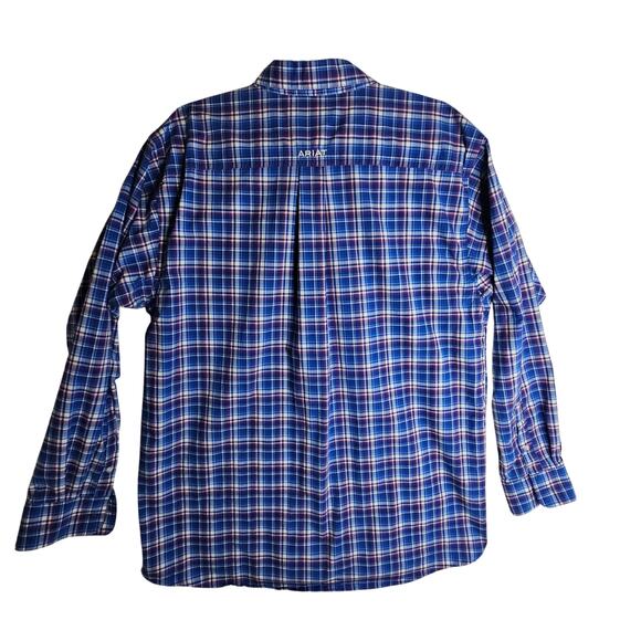 Ariat Pro Series L Blue plaid Buttondown Shirts. Work Casual Comfy Stylish Cool - Picture 2 of 16